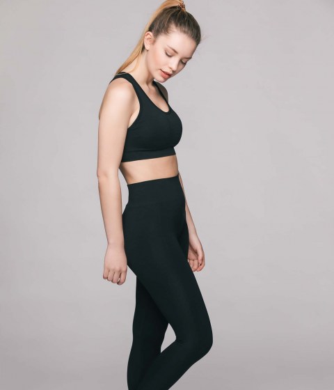 Bra and Leggings Black Seamless 14